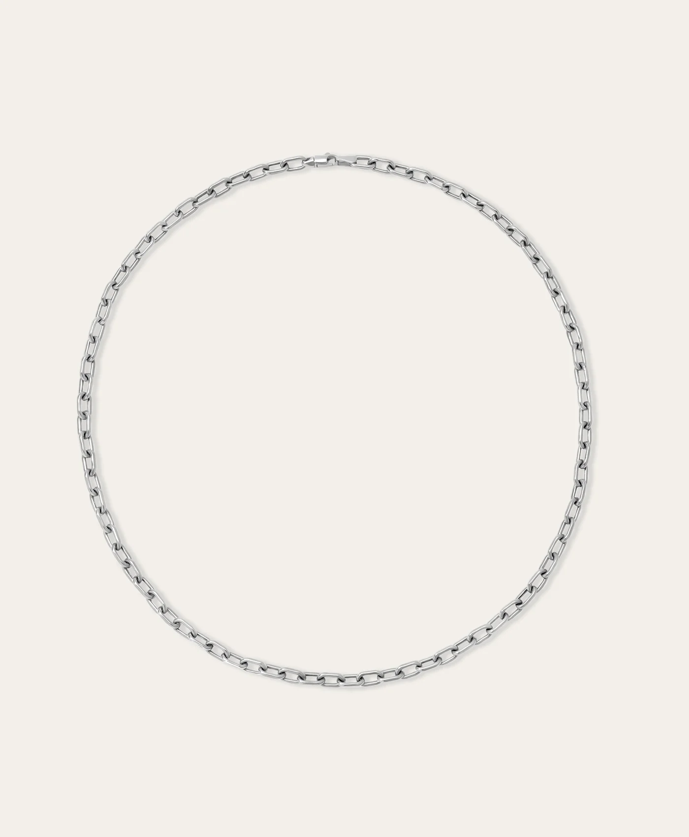 4mm Italian Chain Link Necklace in Sterling Silver - Image 4