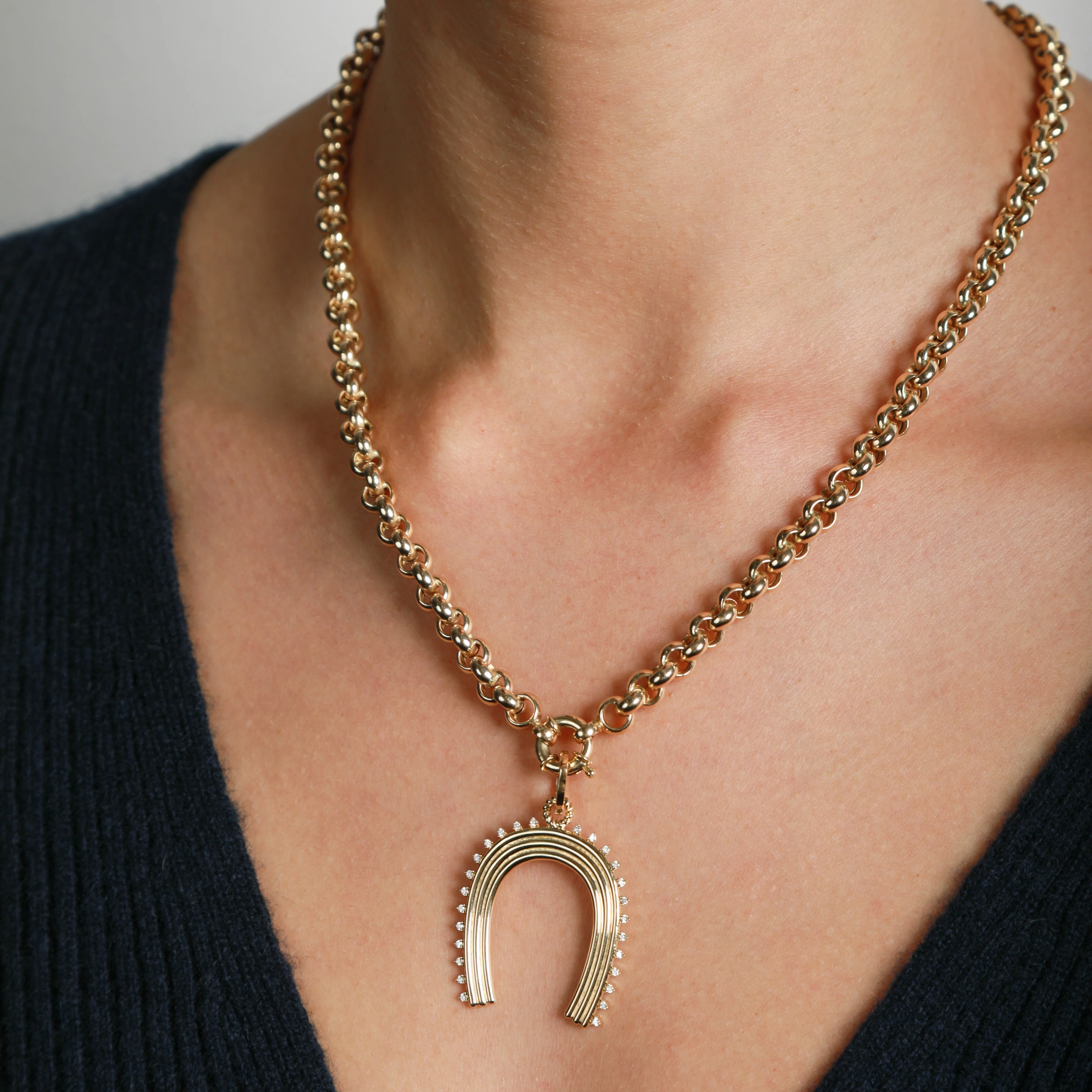 Chunky Rolo Chain Necklace - Image 3
