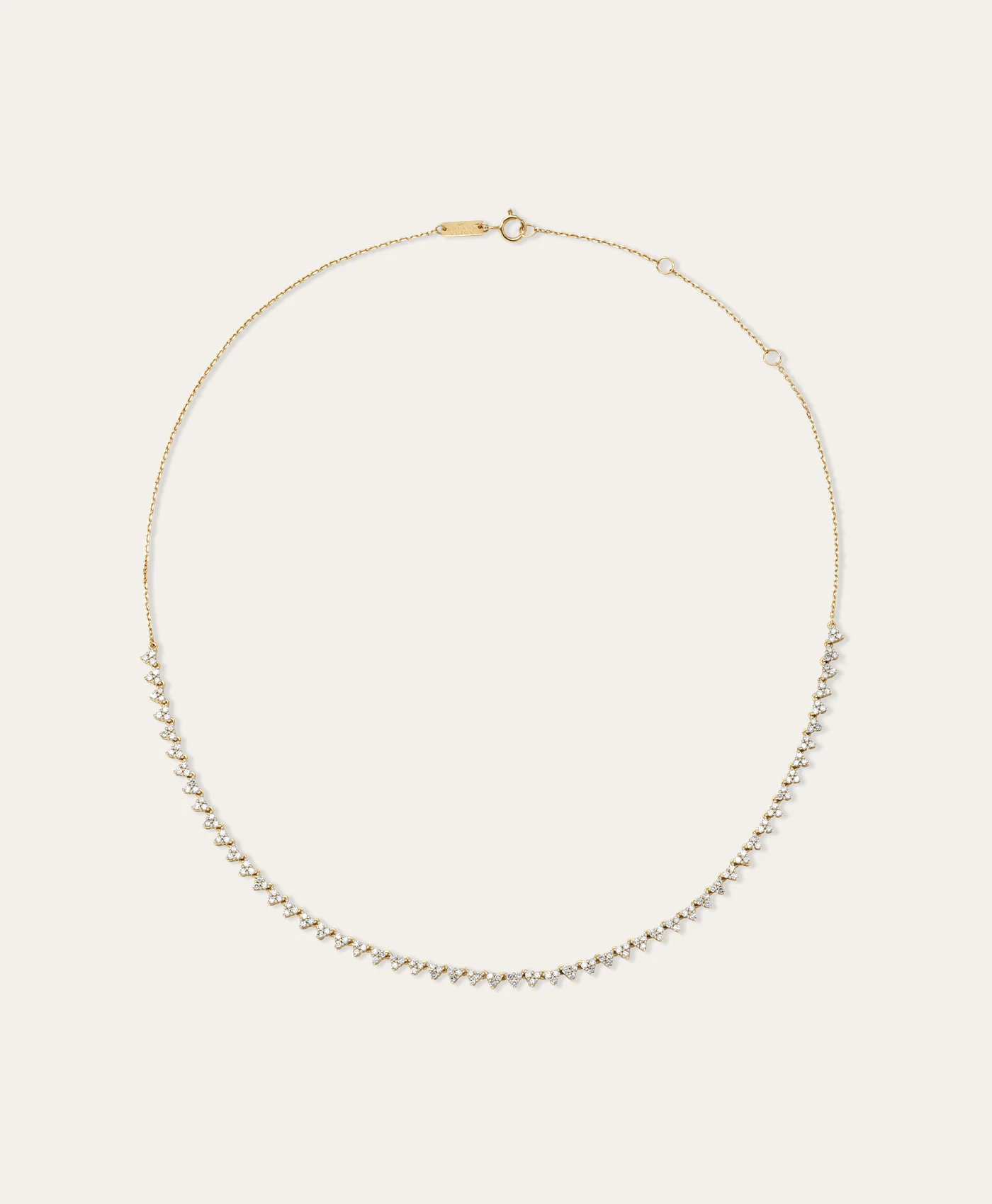Diamond Cluster Half Riviera Necklace - Image 3