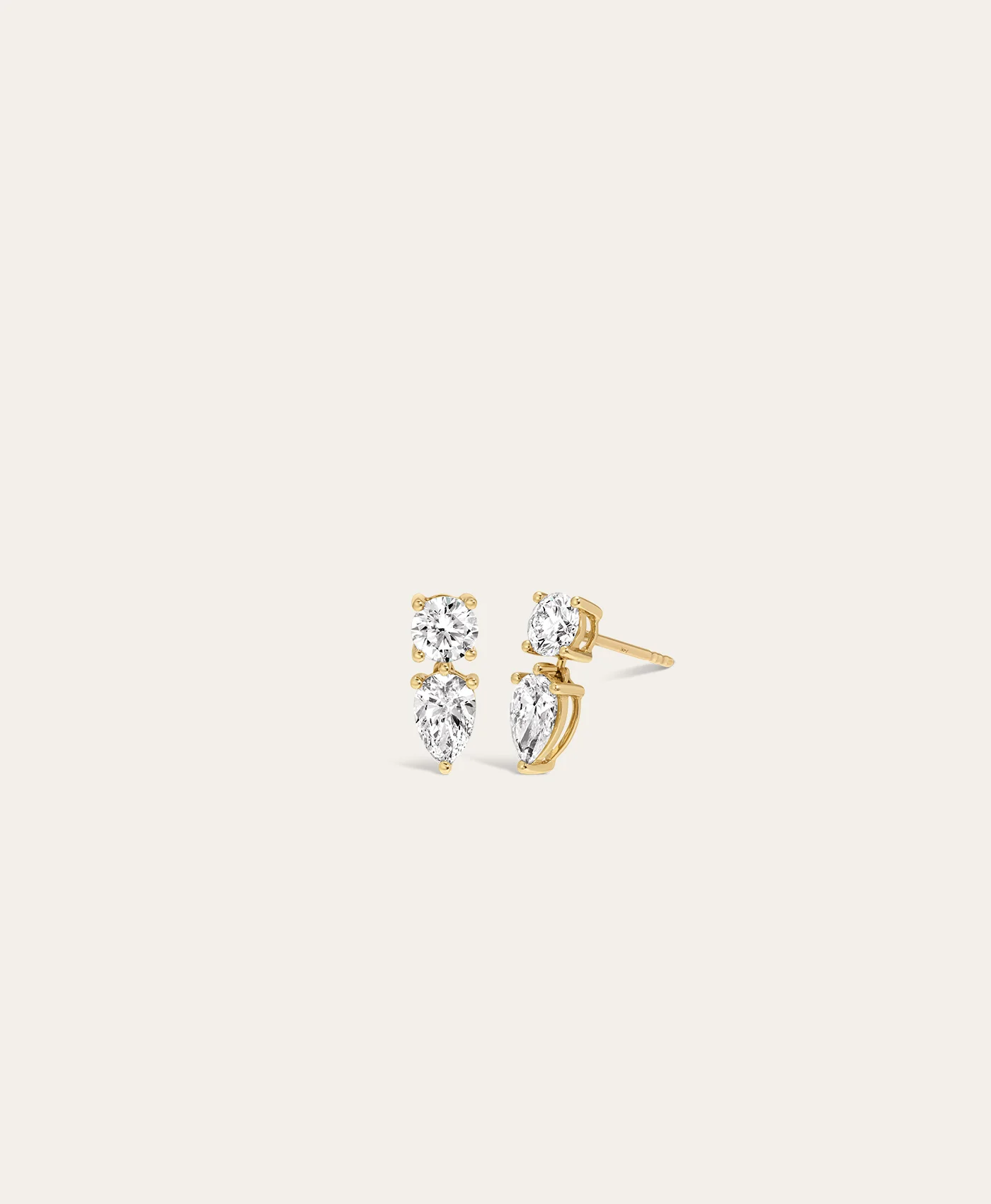 Diamond Pear Drop Earrings - Image 3