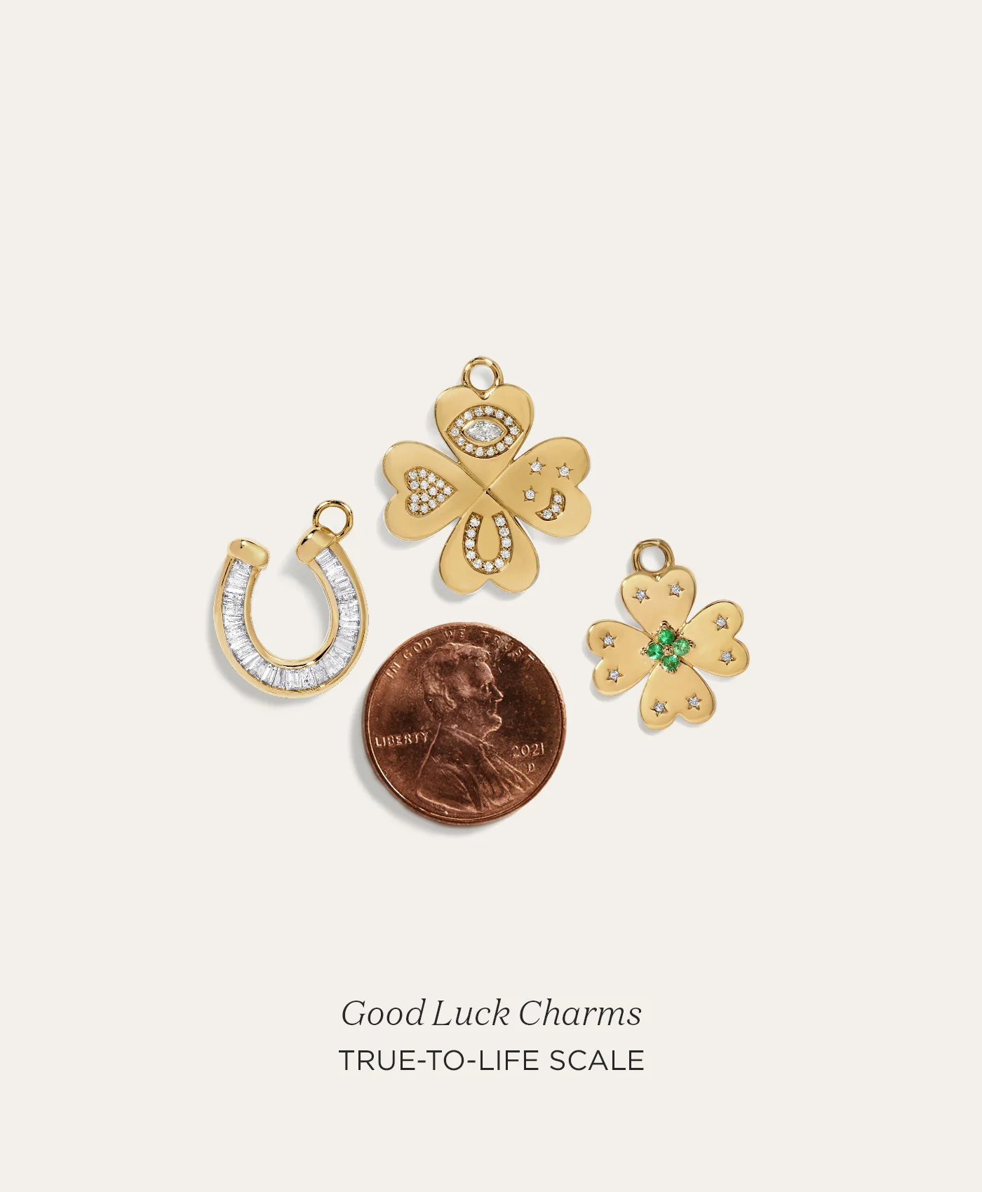 Good Luck Diamond Clover Hinged Charm - Image 3