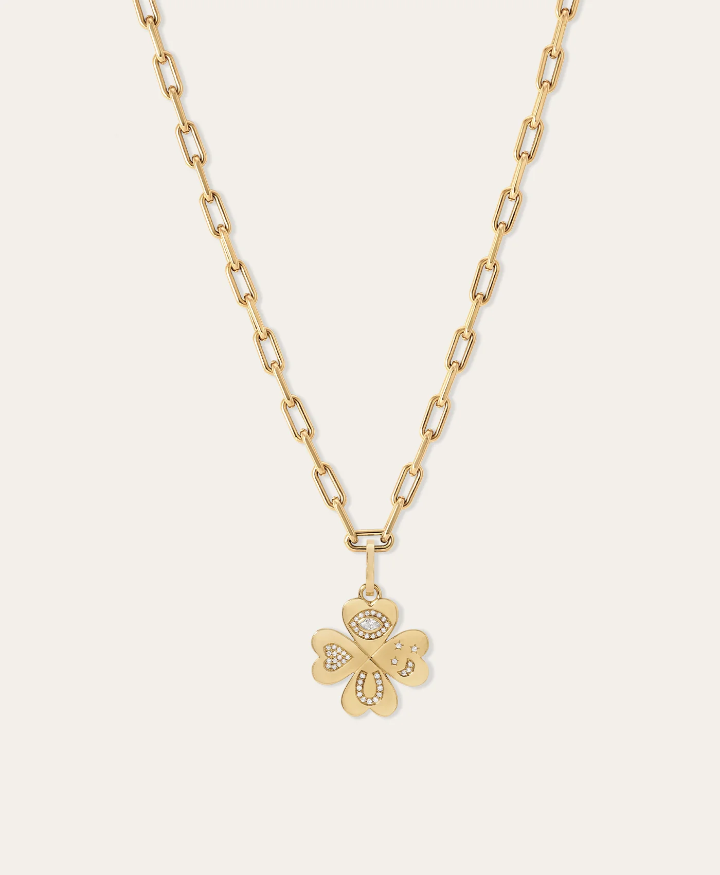 Good Luck Diamond Clover Hinged Charm - Image 4