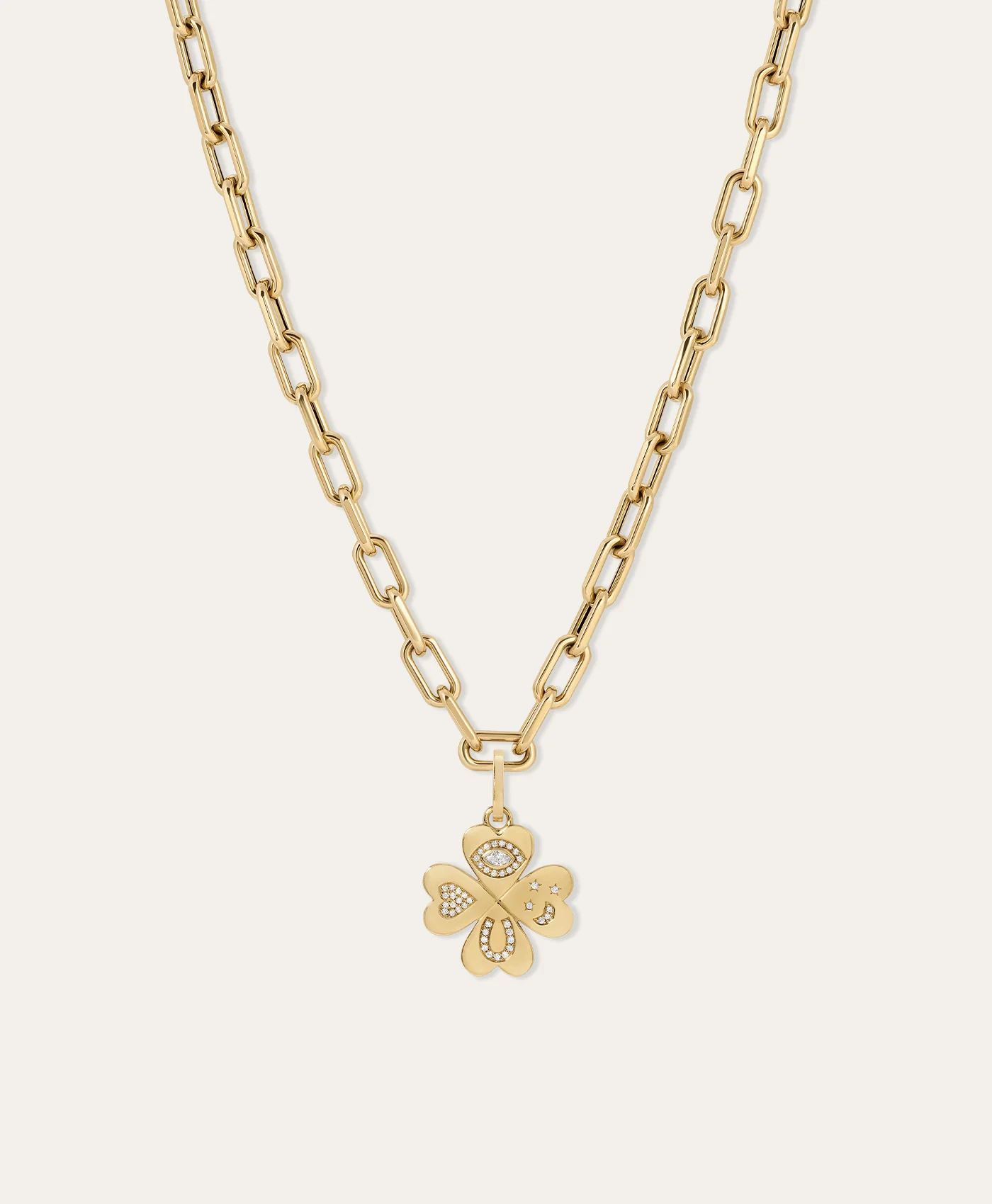 Good Luck Diamond Clover Hinged Charm - Image 5