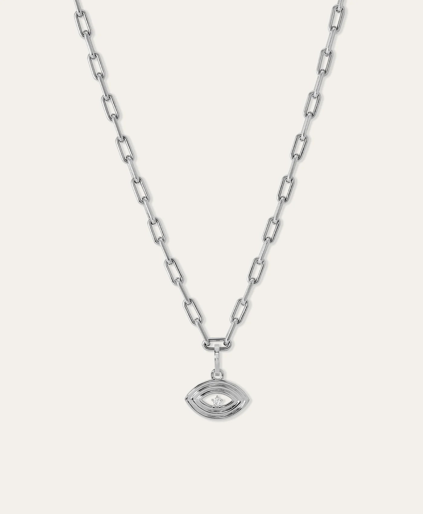 Groovy Diamond Evil Eye Hinged Charm in Sterling Silver - Image 3