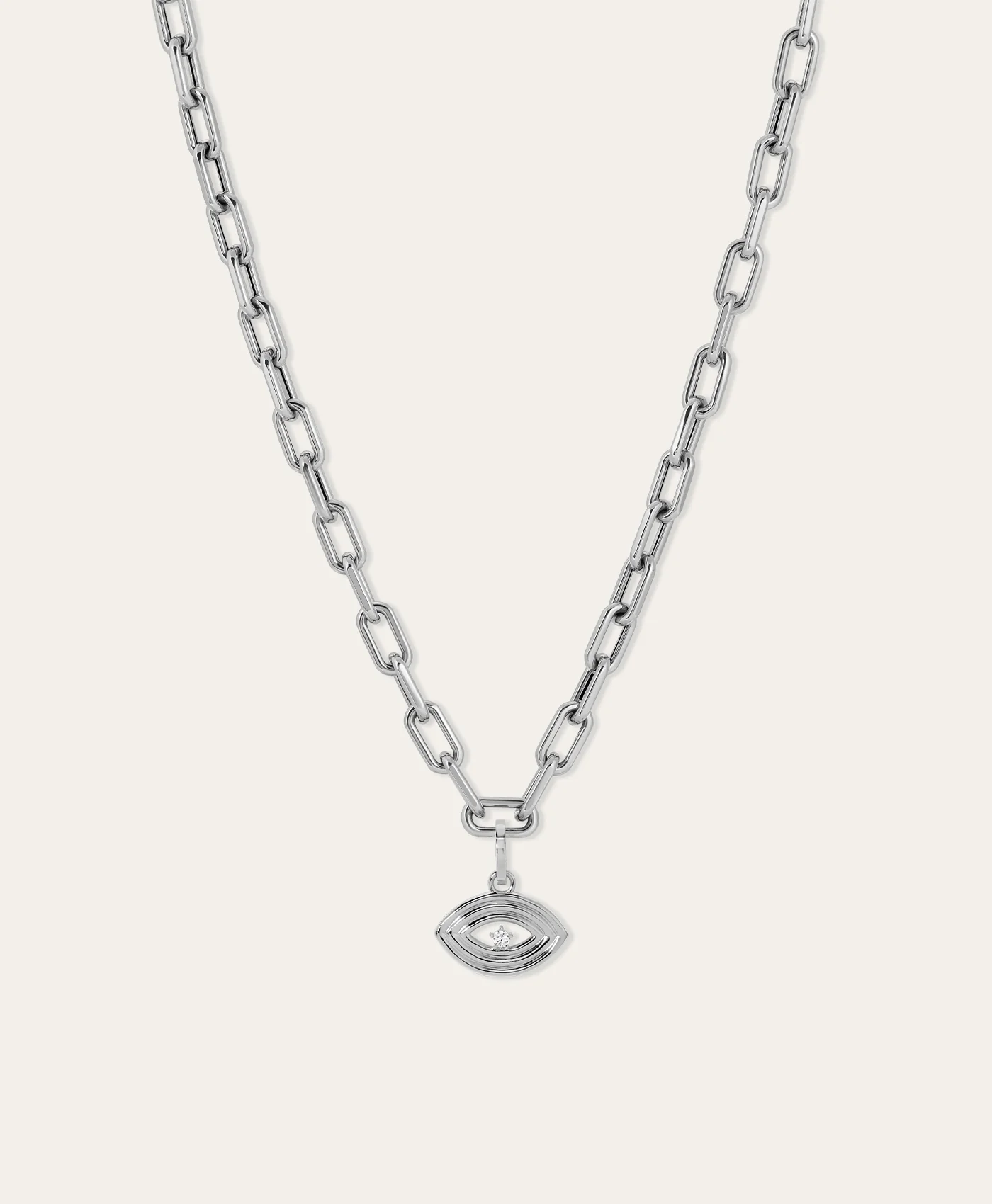 Groovy Diamond Evil Eye Hinged Charm in Sterling Silver - Image 4