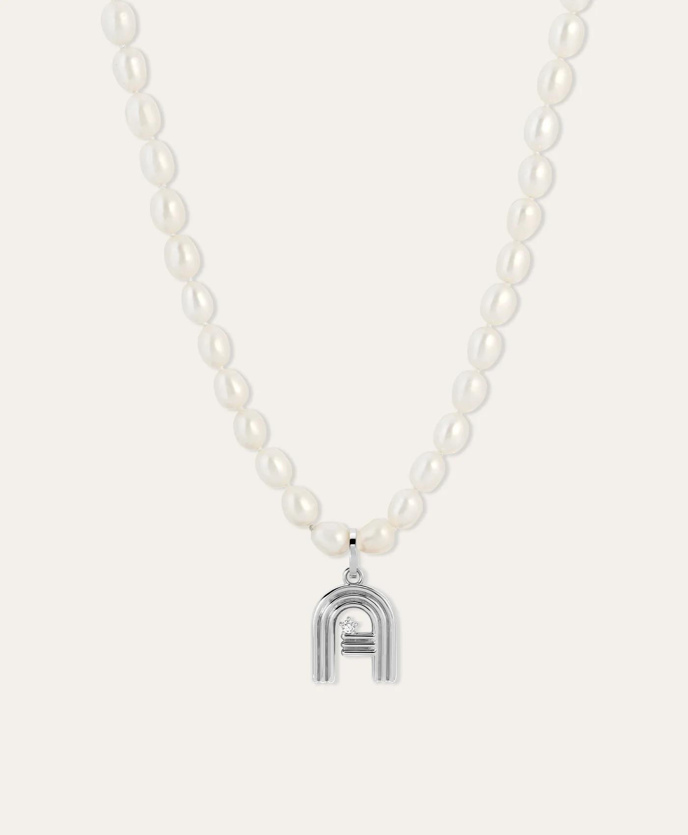 Groovy Diamond Initial Hinged Charm in Sterling Silver - Image 7