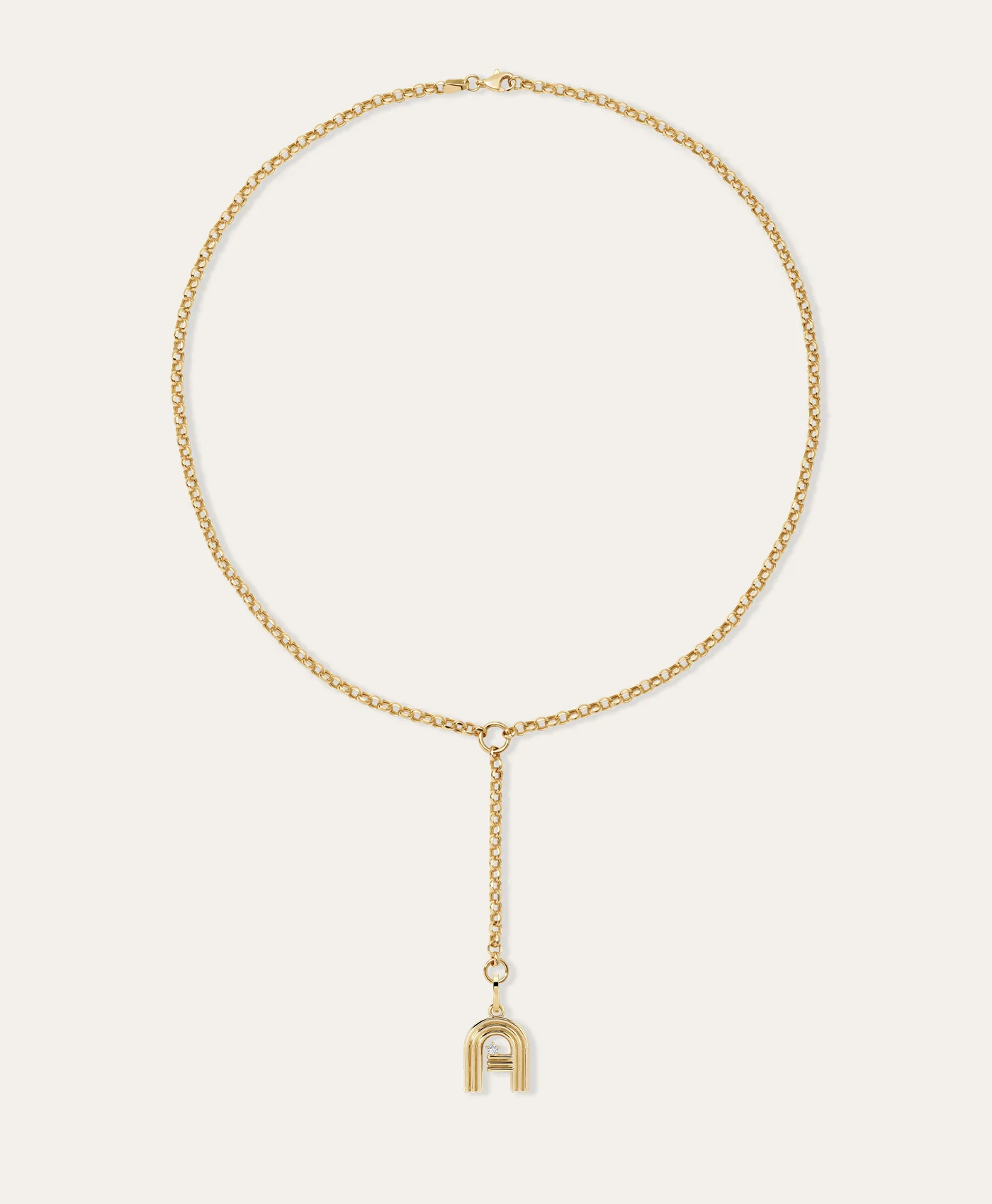 Groovy Diamond Initial Lariat - Image 3