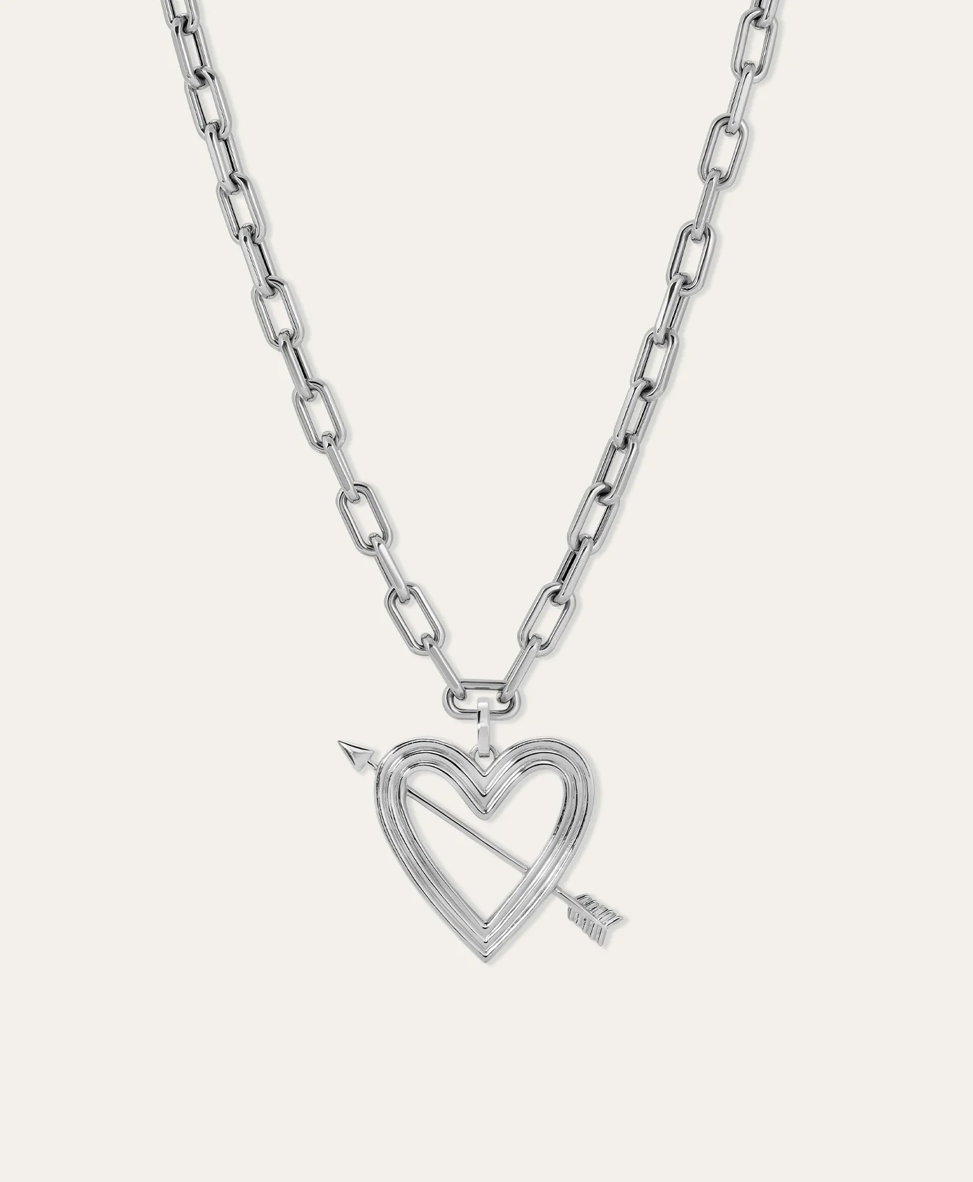 Groovy XL Heart + Arrow Hinged Charm in Sterling Silver - Image 4