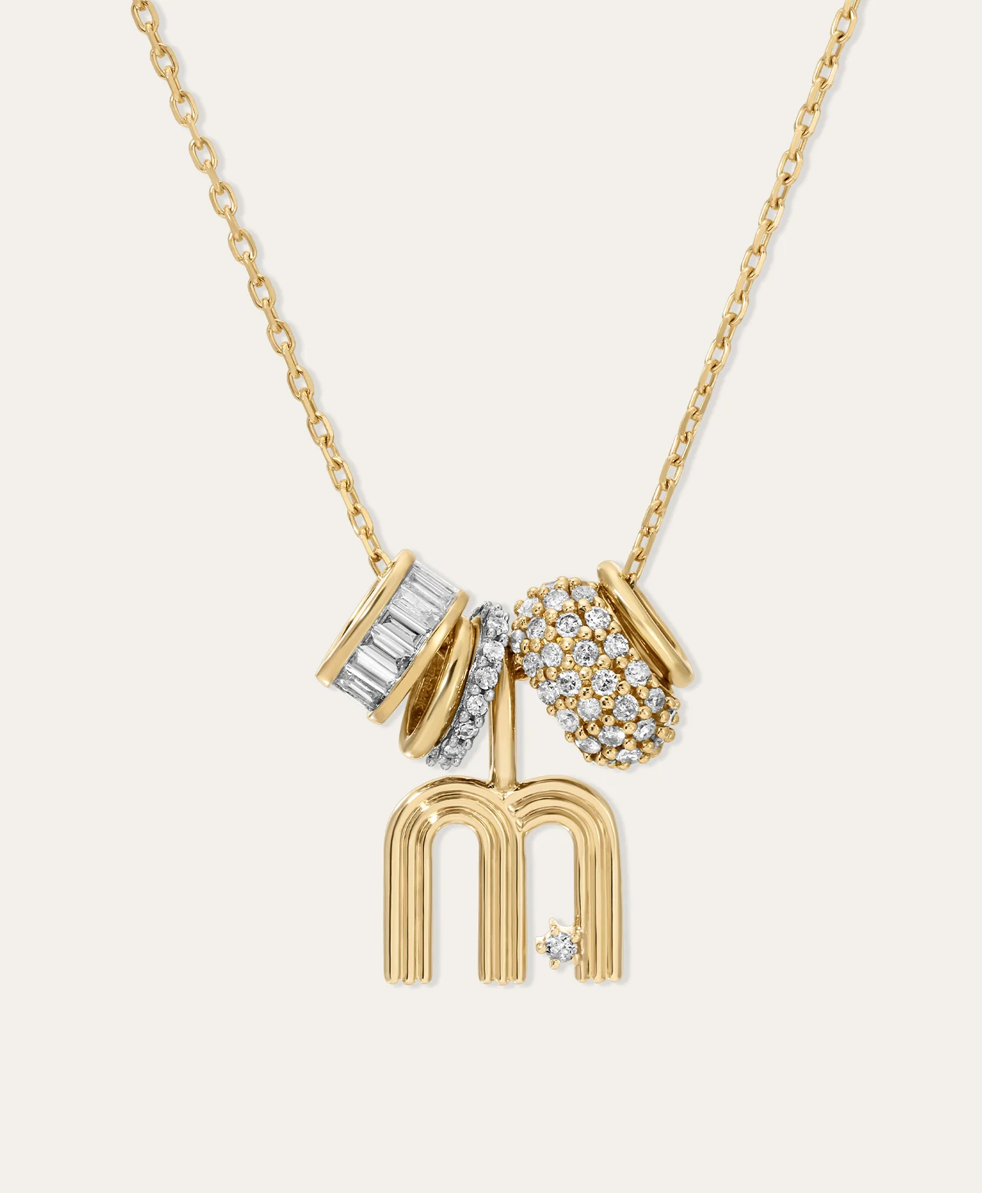 Kaia Groovy Initial Mini Charm Luxe Mini Bead Necklace - Image 3