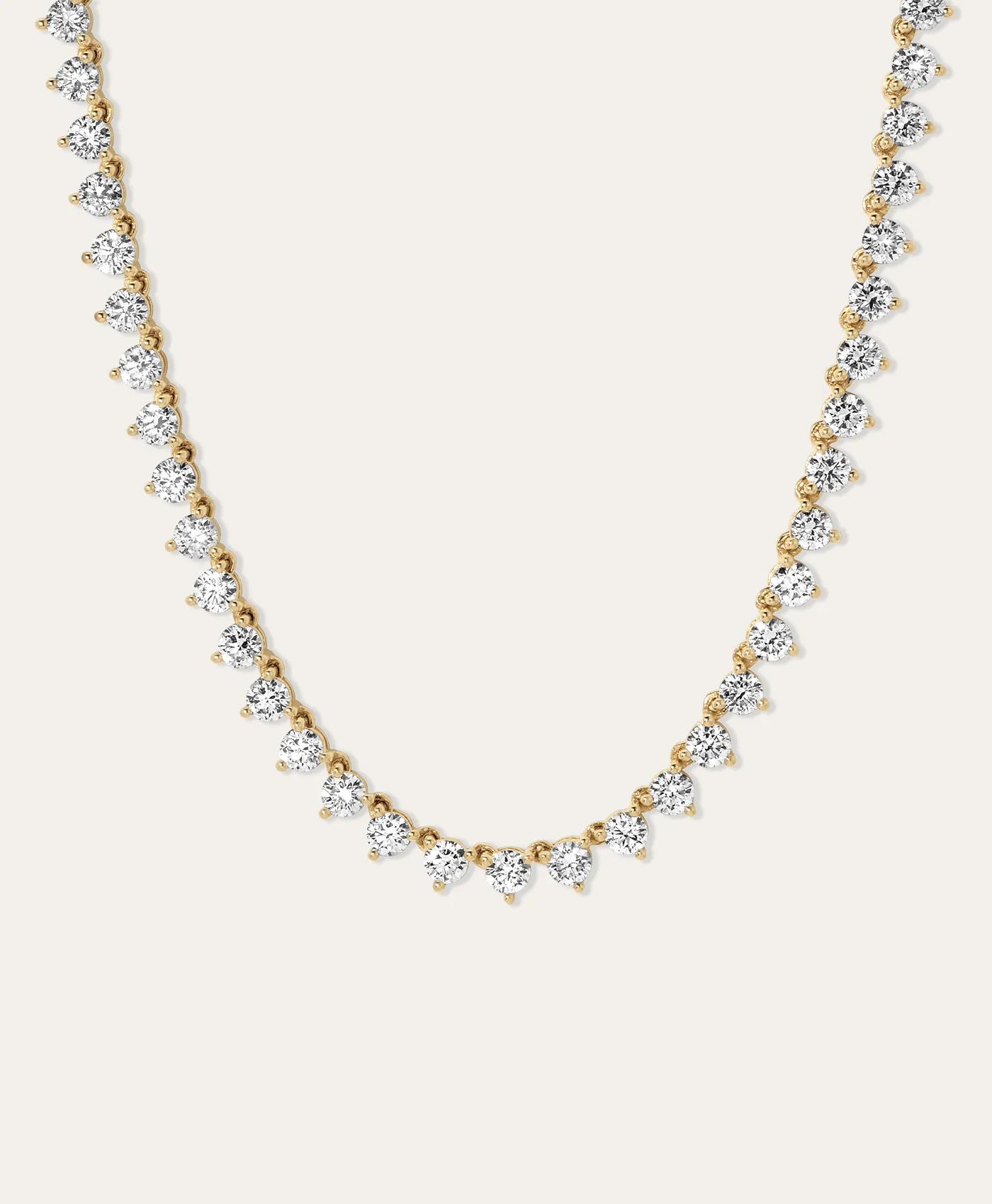 Round Diamond Full Tennis Necklace - Lab Grown - Image 3