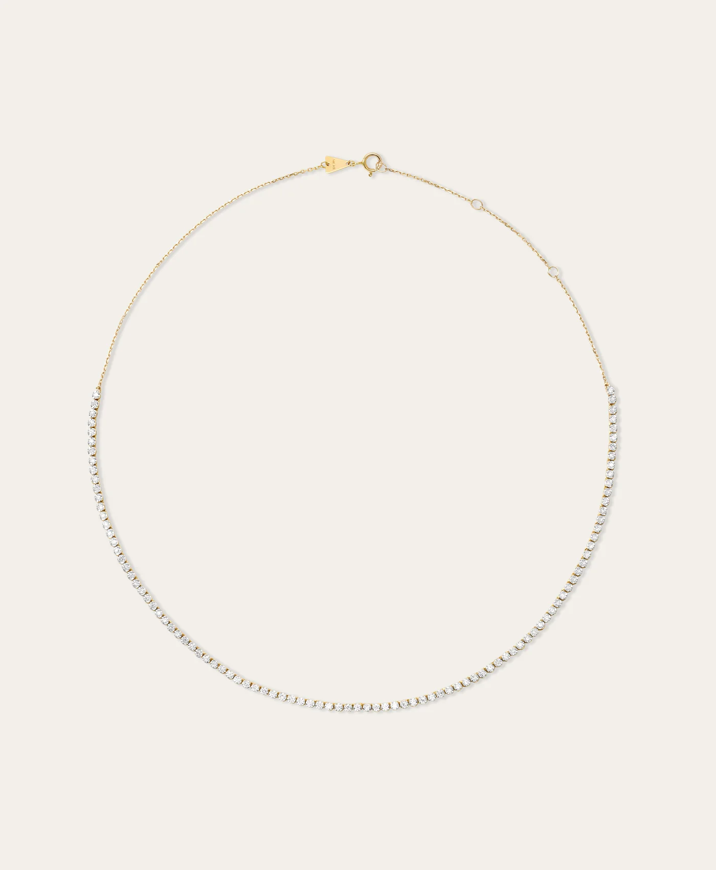 Round Diamond Half Riviera Necklace - Image 4